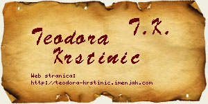 Teodora Krstinić vizit kartica